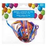 Casa si Gradina - Decoratiuni - Decoratiuni petrecere - Baloane - Cleme pentru baloane cu panglici colorate, set 10 bucati - Infinity.ro