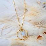 Fashion, accesorii si bijuterii - Femei - Bijuterii femei - Coliere femei - Colier Clementine Piatra lunii, emana feminitate- din otel inoxidabil - Infinity.ro