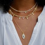 Fashion, accesorii si bijuterii - Femei - Bijuterii femei - Coliere femei - Colier Alysta din Labradorit, Piatra Lunii, Cuart, Ametist - otel inoxidabil - Infinity.ro