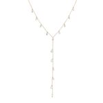 Fashion, accesorii si bijuterii - Femei - Bijuterii femei - Coliere femei - Colier lung Suna elegant minimalist din otel inoxidabil cu pandantive lacrima din zircon alb - Infinity.ro
