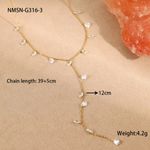 Fashion, accesorii si bijuterii - Femei - Bijuterii femei - Coliere femei - Colier lung Suna elegant minimalist din otel inoxidabil cu pandantive lacrima din zircon alb - Infinity.ro