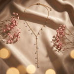 Fashion, accesorii si bijuterii - Femei - Bijuterii femei - Coliere femei - Colier lung Suna elegant minimalist din otel inoxidabil cu pandantive lacrima din zircon alb - Infinity.ro