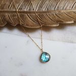 Fashion, accesorii si bijuterii - Femei - Bijuterii femei - Coliere femei - Colier Justine cu Labradorit pentru Protectie si Intuitie- otel inoxidabil - Infinity.ro