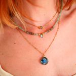 Fashion, accesorii si bijuterii - Femei - Bijuterii femei - Coliere femei - Colier Justine cu Labradorit pentru Protectie si Intuitie- otel inoxidabil - Infinity.ro