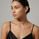 Fashion, accesorii si bijuterii - Femei - Bijuterii femei - Coliere femei - Colier lung Suna elegant minimalist din otel inoxidabil cu pandantive lacrima din zircon alb - Infinity.ro