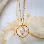 Fashion, accesorii si bijuterii - Femei - Bijuterii femei - Coliere femei - Colier Clementine Cuart Roz, iubire si blandete- din otel inoxidabil - Infinity.ro