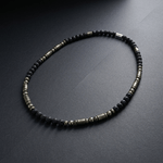 Fashion, accesorii si bijuterii - Barbati - Bijuterii barbati - Lanturi si pandantive barbati - Colier elegant barbati Eiko din piatra de lava si pirita cu inchidere magnetica - Infinity.ro