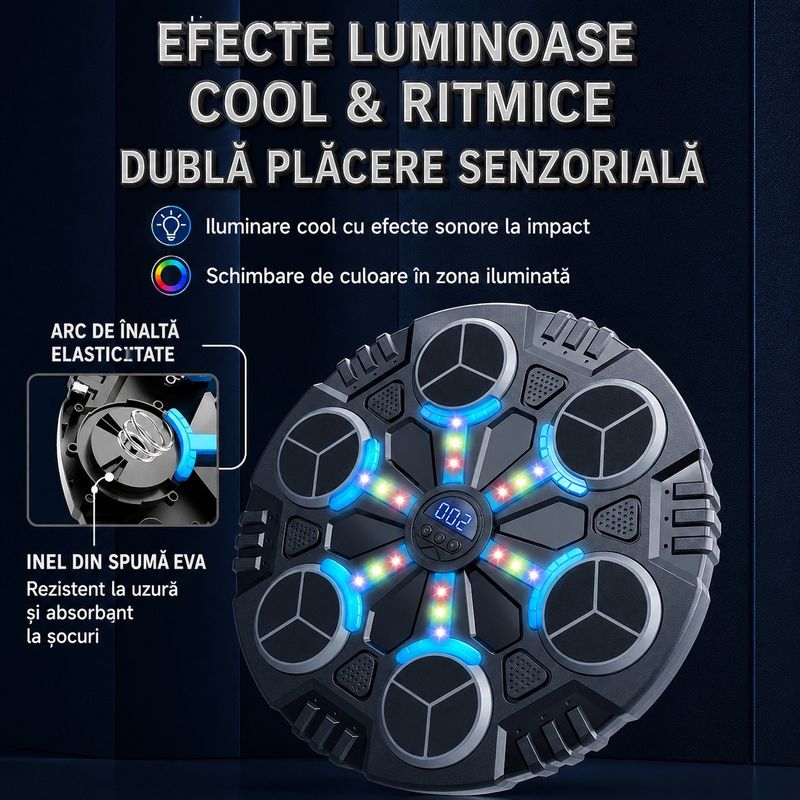 Jucarii, Copii si Bebe - Jucarii si jocuri - Jucarii & jocuri educative - Jucarii interactive - Jucarie Interactiva de Box pentru Copii, Tinta Electronica Inteligenta, 6 Zone de Lovire - Infinity.ro