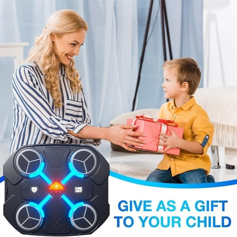 Jucarii, Copii si Bebe - Jucarii si jocuri - Jucarii & jocuri educative - Jucarii interactive - Jucarie Interactiva de Box pentru Copii, Tinta Electronica cu Muzica si Lumini LED, 4 Zone de Lovire, Manusi Incluse - Infinity.ro