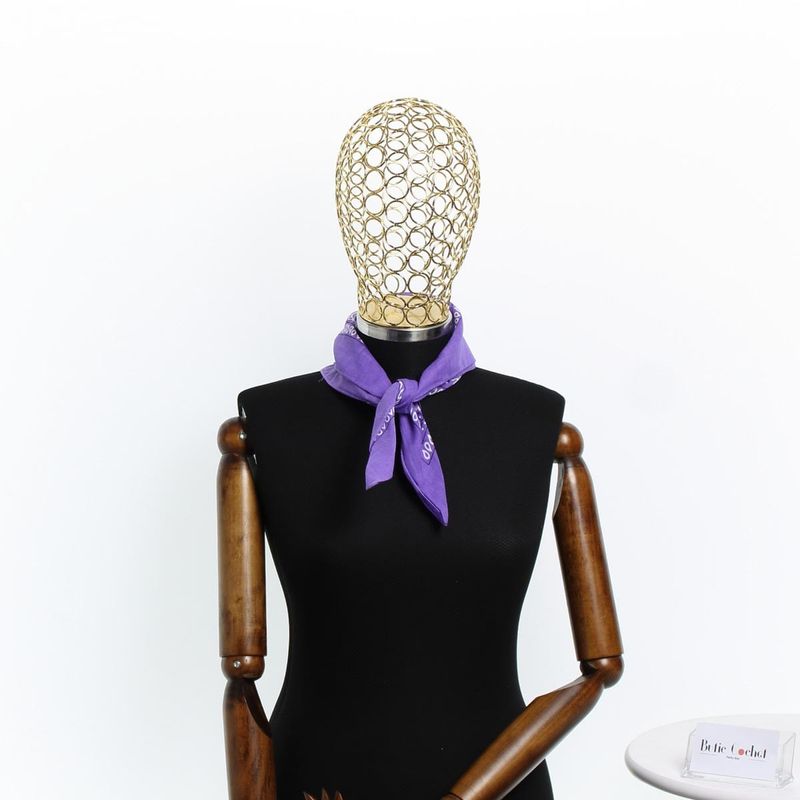 Fashion, accesorii si bijuterii - Femei - Accesorii femei - Esarfe si fulare femei - Bandana din bumbac, dimensiune 55 x 55 cm, imprimeu mandala, Buticcochet, Mov - ES2201 - Infinity.ro