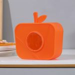 Casa si Gradina - Mobilier - Organizare si depozitare - Organizatoare pentru sertare si dulapuri - Suport Dispenser Pungi Plastic Forma de Mar Portocaliu cu Vizor Transparent, Montaj Fara Gaurire, 15x15 cm - Infinity.ro