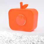 Casa si Gradina - Mobilier - Organizare si depozitare - Organizatoare pentru sertare si dulapuri - Suport Dispenser Pungi Plastic Forma de Mar Portocaliu cu Vizor Transparent, Montaj Fara Gaurire, 15x15 cm - Infinity.ro