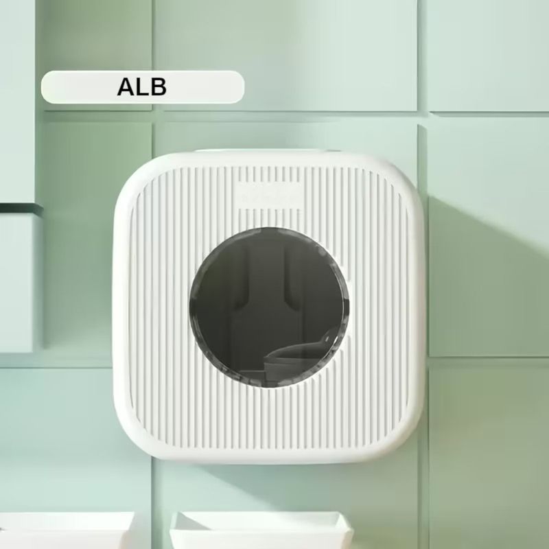 Casa si Gradina - Mobilier - Organizare si depozitare - Organizatoare pentru sertare si dulapuri - Organizator Perete Folie Alimentara si Pungi Plastic, Dispenser cu Extragere Inferioara, Montaj Fara Gaurire, 15x15x7 cm - Infinity.ro