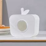 Casa si Gradina - Mobilier - Organizare si depozitare - Organizatoare pentru sertare si dulapuri - Suport Dispenser Pungi Plastic Forma de Mar Alb cu Vizor Transparent, Montaj Fara Gaurire, 15x15 cm - Infinity.ro