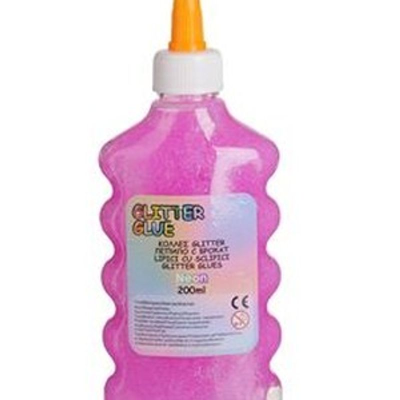 Casa si Gradina - Corpuri si surse de iluminat - Becuri si tuburi neon - Tuburi neon - Adeziv lichid cu sclipici, Neon Fucsia, 200 ml - Infinity.ro