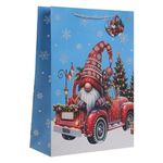 Market - Curatenie si intretinere casa - Produse bucatarie - Pungi si folii alimentare - Punga Cadou Craciun Gnome Camion Folie Argintie 30x12x42cm - Infinity.ro