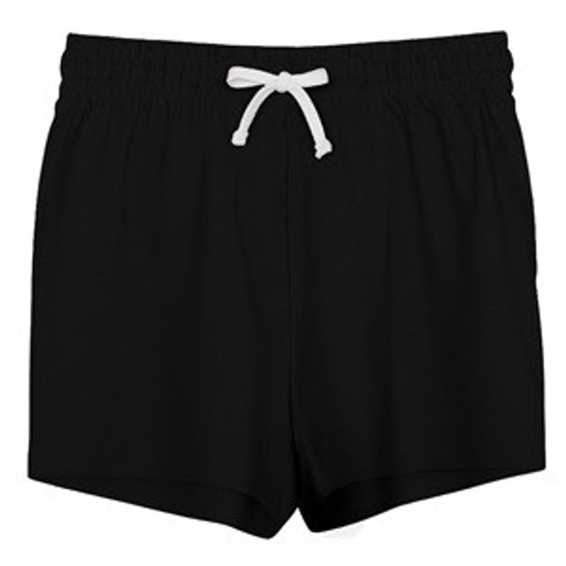 Fashion, accesorii si bijuterii - Femei - Imbracaminte femei - Pantaloni femei - Shorts din bumbac negru pentru femei cu detalii laterale - Infinity.ro