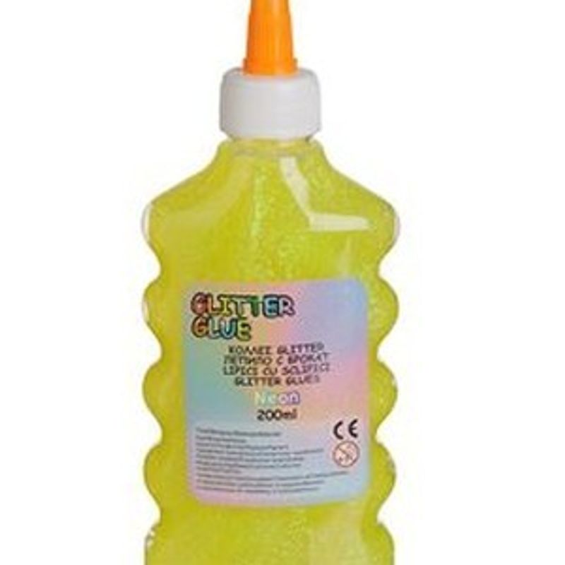 Carti si Birotica - Birotica - Accesorii de birou - Benzi adezive - Adeziv lichid cu sclipici, Neon Galben, 200 ml - Infinity.ro