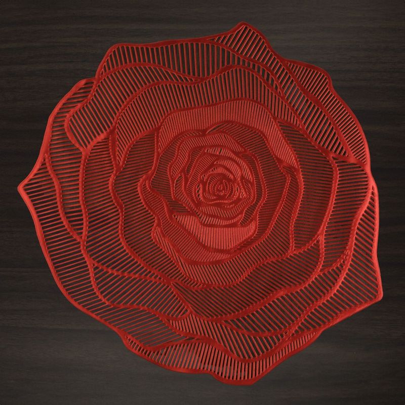 Casa si Gradina - Bucatarie si vesela - Organizare si depozitare bucatarie - Suporturi tacamuri si vase - Suport Farfurie Decorativ în Forma de Flori Rosii Perforate - Infinity.ro