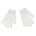 Fashion, accesorii si bijuterii - Copii - Accesorii copii - Manusi copii - Manusi Ecru cu Strass Holografic pentru Copii 6-10 Ani - Infinity.ro