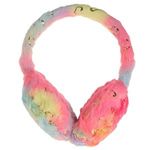 Sport si Outdoor - Ciclism - Accesorii pentru biciclete - Aparatori biciclete - Aparatoare de urechi cu blana artificiala rainbow, decorate cu inimioare aurii, pentru fete - Infinity.ro