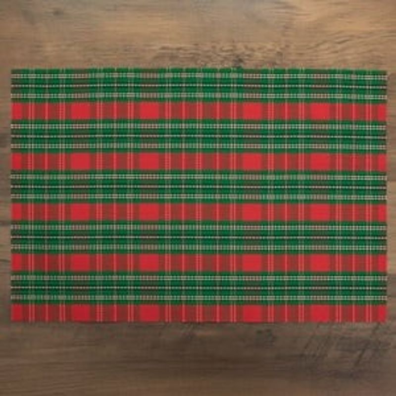 Casa si Gradina - Bucatarie si vesela - Organizare si depozitare bucatarie - Suporturi tacamuri si vase - Suport Farfurii de Craciun cu Carouri Rosi si Verzi 45x30cm - Infinity.ro