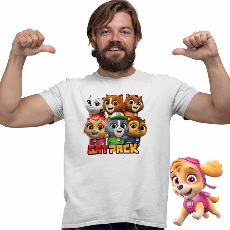 Fashion, accesorii si bijuterii - Barbati - Imbracaminte - Tricouri si bluze barbati - Tricou Barbati Paw Patrol Cat Pack Patrula Catelusilor, alb, marime 3XL - Infinity.ro