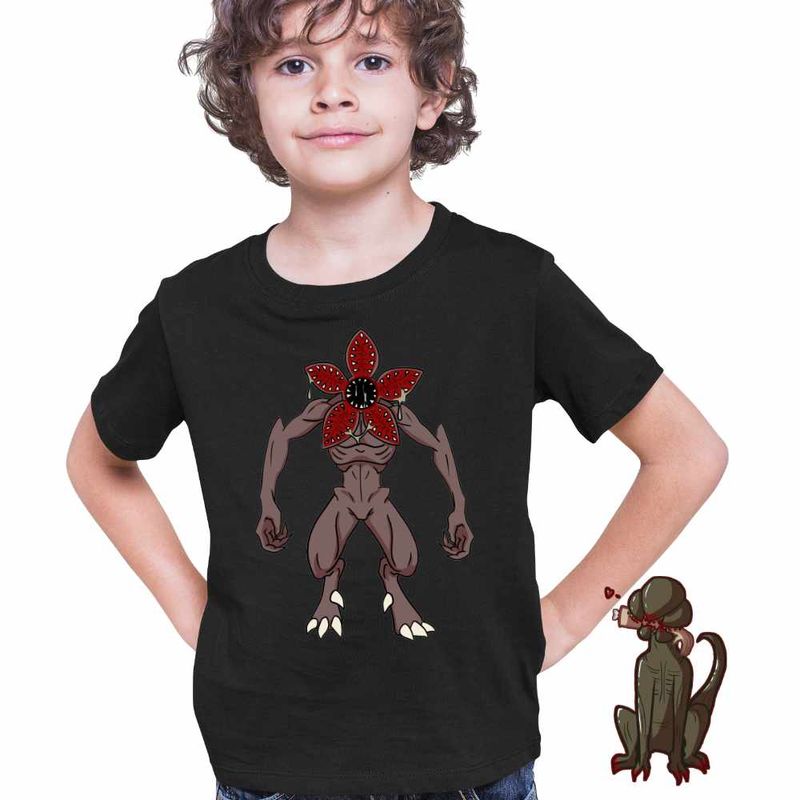 Fashion, accesorii si bijuterii - Copii - Imbracaminte copii - Tricouri copii - Tricou Copii Baieti Stranger Things Demogorgon Abyss Monstru CoolTrend, negru, marime M Copii - Infinity.ro