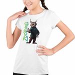 Fashion, accesorii si bijuterii - Copii - Imbracaminte copii - Tricouri copii - Tricou Copii Fete Zootopia Pawbert Lynxley Ras Lynx Zootropolis CoolTrend, alb, marime XS Copii - Infinity.ro