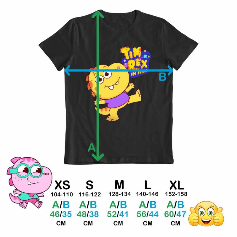 Fashion, accesorii si bijuterii - Copii - Imbracaminte copii - Tricouri copii - Tricou Copii Fete Tim Rex in Space Astronauti, negru, marime S Copii - Infinity.ro