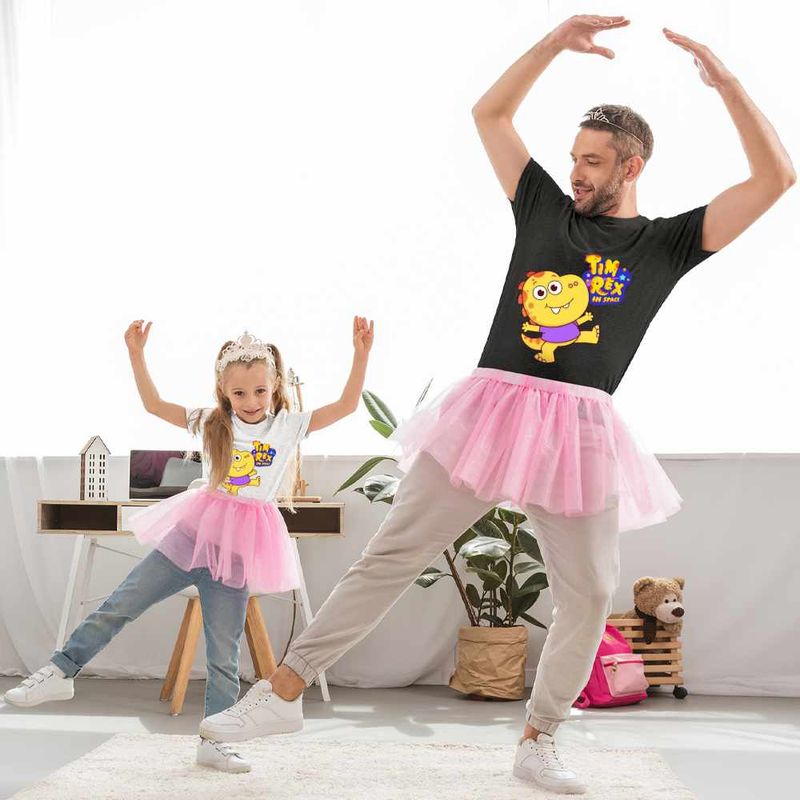 Fashion, accesorii si bijuterii - Copii - Imbracaminte copii - Tricouri copii - Tricou Copii Fete Tim Rex in Space Astronauti, negru, marime S Copii - Infinity.ro