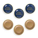 Casa si Gradina - Bucatarie si vesela - Vesela si tacamuri - Farfurii si boluri - Set de 6 Farfurii de Petrecere Kraft Albastru cu Stele Aurii - Infinity.ro