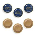 Casa si Gradina - Bucatarie si vesela - Vesela si tacamuri - Farfurii si boluri - Set de 6 Farfurii de Petrecere Kraft Albastru cu Stele Aurii - Infinity.ro