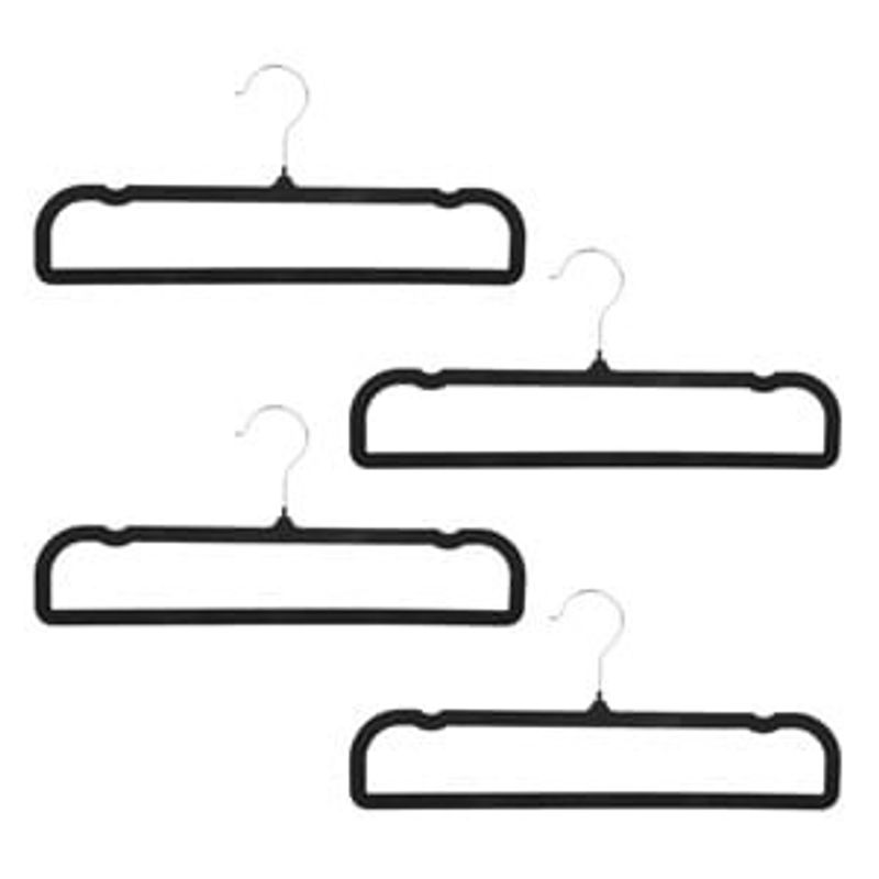 Casa si Gradina - Mobilier - Organizare si depozitare - Cutii depozitare - Set umerase catifelate pentru pantaloni, 4 buc, 36x16 cm, negru - Infinity.ro