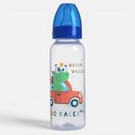 Jucarii, Copii si Bebe - Hrana si alaptare - Biberoane, suzete si accesorii hranire - Biberoane, tetine si accesorii - Biberon din Plastic cu Tetina din Silicon, 250 ml, Model Dinozaur, 0M+ - Infinity.ro