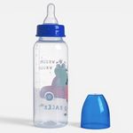 Jucarii, Copii si Bebe - Hrana si alaptare - Biberoane, suzete si accesorii hranire - Biberoane, tetine si accesorii - Biberon din Plastic cu Tetina din Silicon, 250 ml, Model Dinozaur, 0M+ - Infinity.ro
