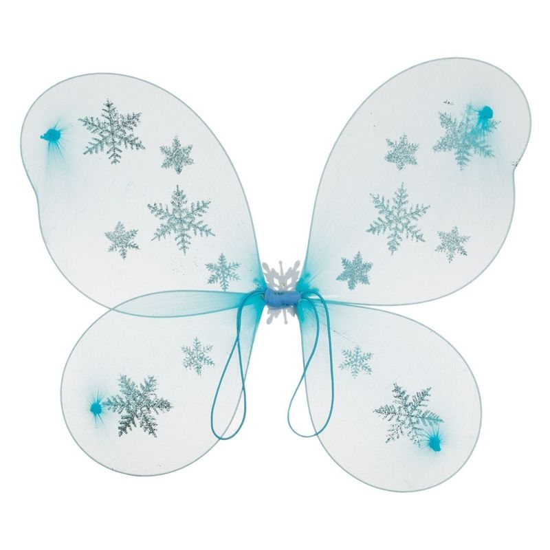 Casa si Gradina - Decoratiuni - Decoratiuni petrecere - Accesorii pentru petrecere - Aripi de deghizare fluture bleu cu glitter argintiu pentru petreceri - Infinity.ro
