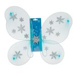 Casa si Gradina - Decoratiuni - Decoratiuni petrecere - Accesorii pentru petrecere - Aripi de deghizare fluture bleu cu glitter argintiu pentru petreceri - Infinity.ro