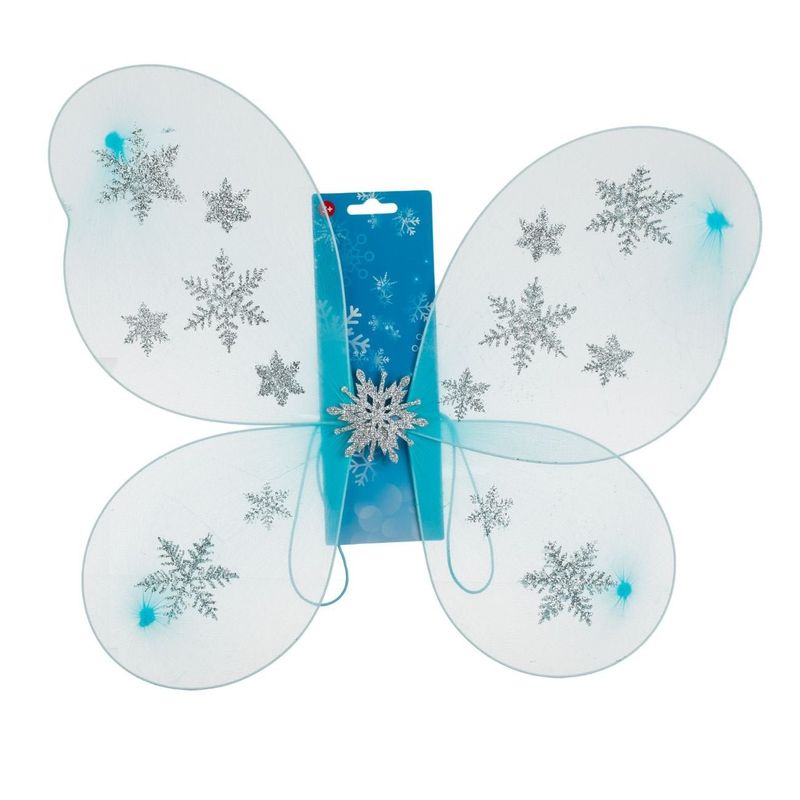 Casa si Gradina - Decoratiuni - Decoratiuni petrecere - Accesorii pentru petrecere - Aripi de deghizare fluture bleu cu glitter argintiu pentru petreceri - Infinity.ro