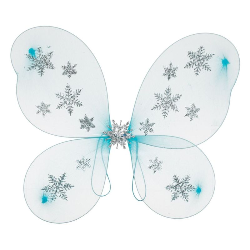 Casa si Gradina - Decoratiuni - Decoratiuni petrecere - Accesorii pentru petrecere - Aripi de deghizare fluture bleu cu glitter argintiu pentru petreceri - Infinity.ro
