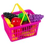 Jucarii, Copii si Bebe - Jucarii si jocuri - Jucarii de rol - Set joaca supermarket - Set Jucarie Supermarket cu Cos si Fructe, 18 buc, Multicolor - Infinity.ro