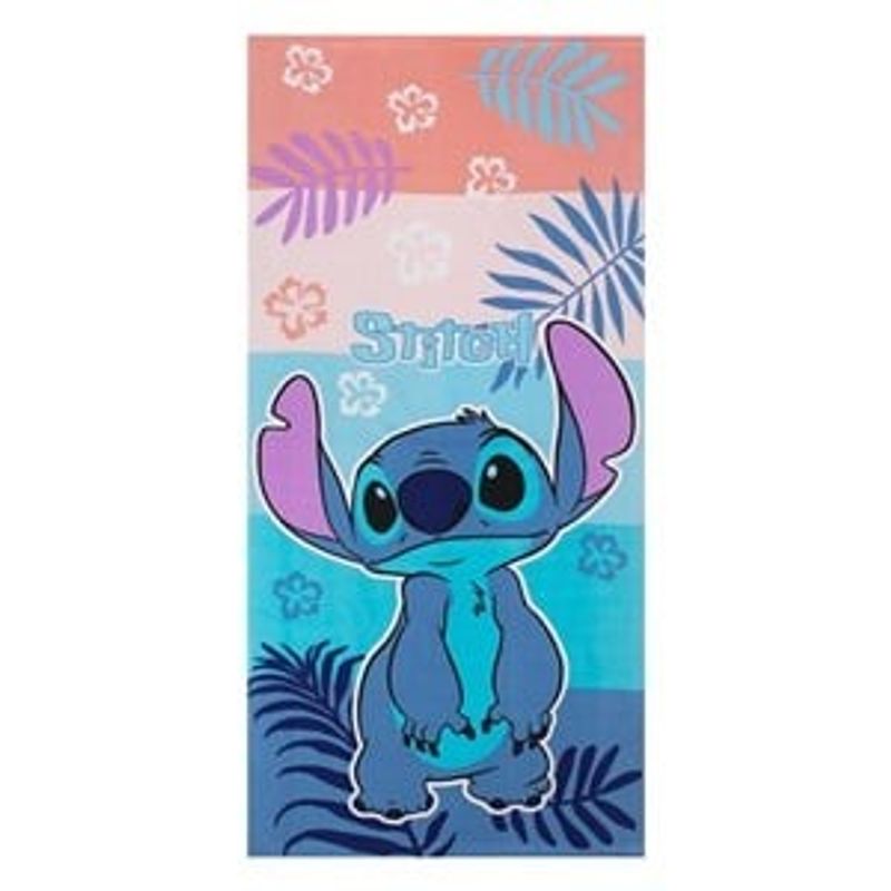 Casa si Gradina - Textile si covoare - Textile baie - Prosoape - Prosop de plaja din microfibra cu model Stitch, 140x70cm, Roz si Bleu - Infinity.ro
