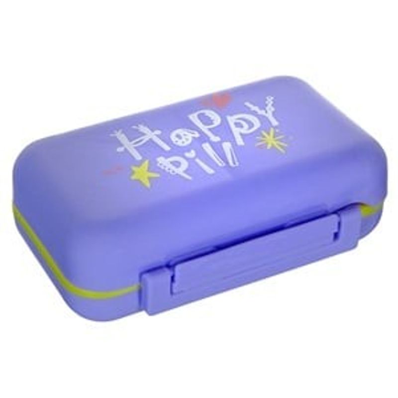 Ingrijire personala si Cosmetice - Manichiura si pedichiura - Pile cosmetice - Cutie organizatoare pentru pastile, 6 compartimente, 10x7x3 cm, mov - Infinity.ro