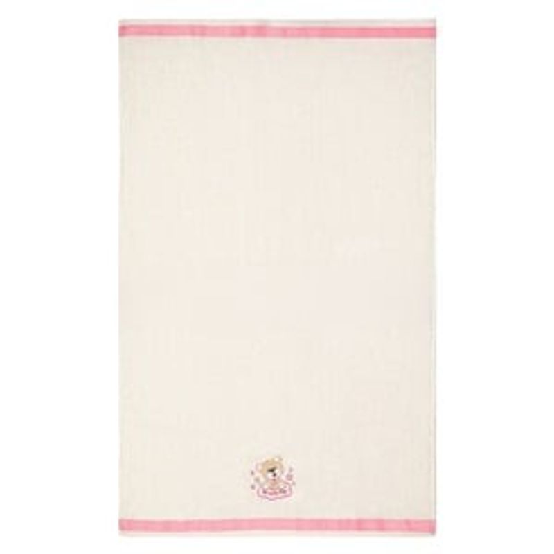 Jucarii, Copii si Bebe - Igiena si ingrijire - Baia bebelusului - Prosoape si halate de baie copii - Prosop de baie pentru bebelusi, Bumbac, Ecru cu Margine Roz, 105x60cm - Infinity.ro