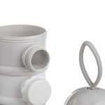 Jucarii, Copii si Bebe - Hrana si alaptare - Biberoane, suzete si accesorii hranire - Biberoane, tetine si accesorii - Dozator lapte praf cu 3 compartimente, Gri, Maner silicon - Infinity.ro