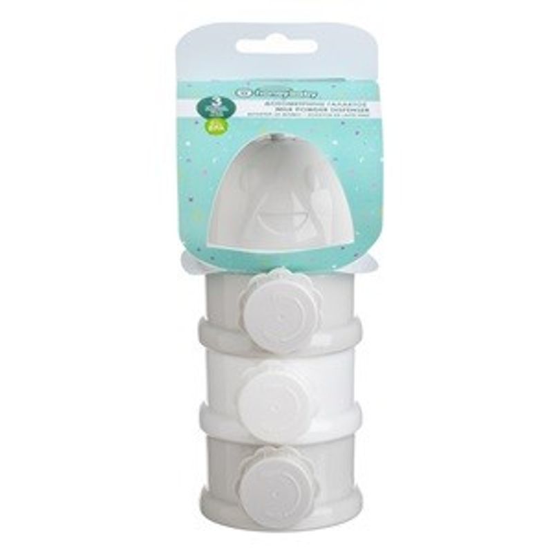 Jucarii, Copii si Bebe - Hrana si alaptare - Biberoane, suzete si accesorii hranire - Biberoane, tetine si accesorii - Dozator lapte praf cu 3 compartimente, Gri, Maner silicon - Infinity.ro