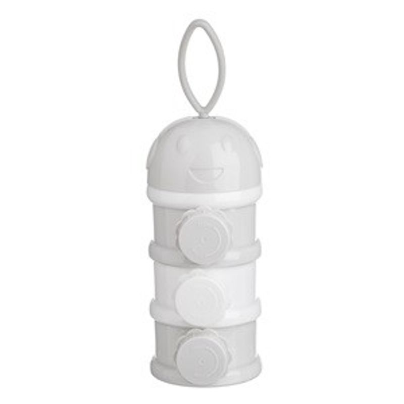 Jucarii, Copii si Bebe - Hrana si alaptare - Biberoane, suzete si accesorii hranire - Biberoane, tetine si accesorii - Dozator lapte praf cu 3 compartimente, Gri, Maner silicon - Infinity.ro