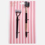 Ingrijire personala si Cosmetice - Machiaj - Aplicatoare si pensule machiaj - Set de Periute pentru Sprancene, 2 bucati, Dublu-cap, Negru si Auriu - Infinity.ro