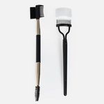 Ingrijire personala si Cosmetice - Machiaj - Aplicatoare si pensule machiaj - Set de Periute pentru Sprancene, 2 bucati, Dublu-cap, Negru si Auriu - Infinity.ro