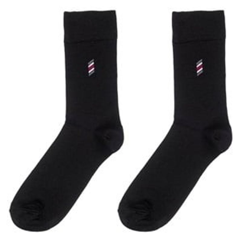 Fashion, accesorii si bijuterii - Barbati - Lenjerie si pijamale barbati - Sosete si ciorapi barbati - Sosete Masculine Negre cu Broderie de Lux - 2 Perechi - Infinity.ro